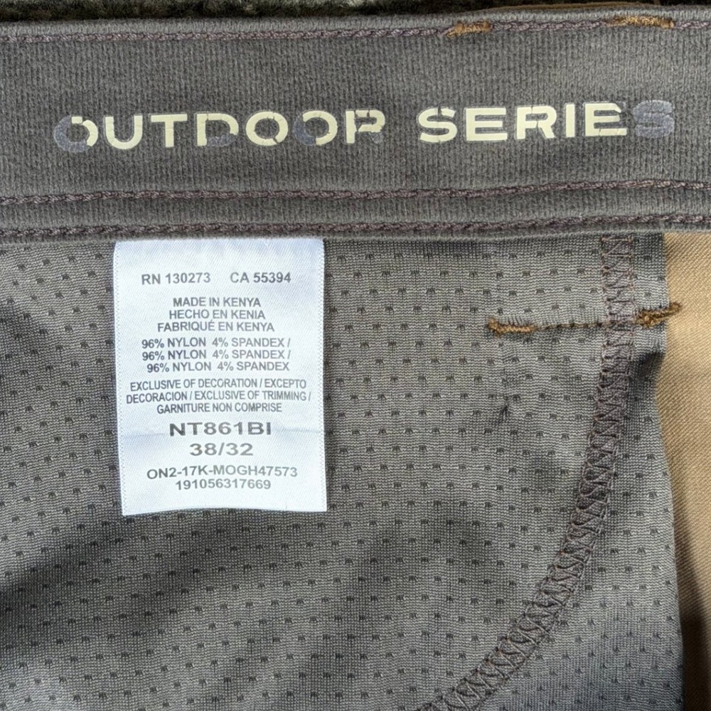 Wrangler Mens Outdoor Performance Hiking Pants Tan‎ Khaki Stretch Snap Hem 38x32 - Picture 4 of 11